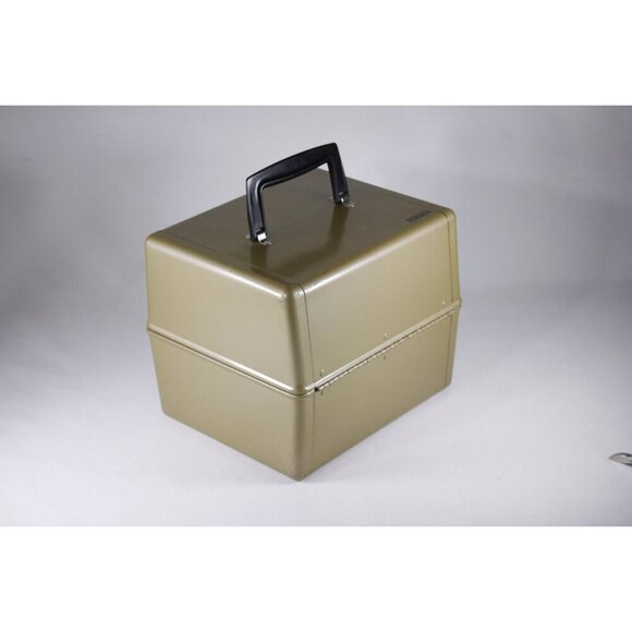 Vintage metal Kenco 8mm movie reel chest in harvest gold, metal film reel - Picture 3 of 10